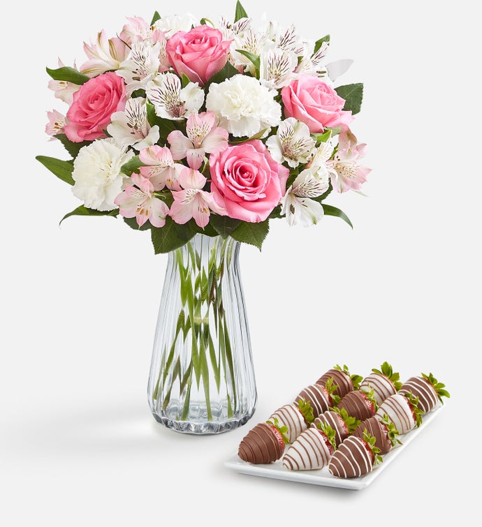 Cherished Blooms & Drizzled Strawberries