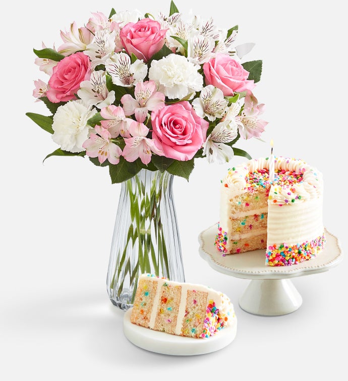 Cherished Blooms & Time to Celebrate Birthday Cake™