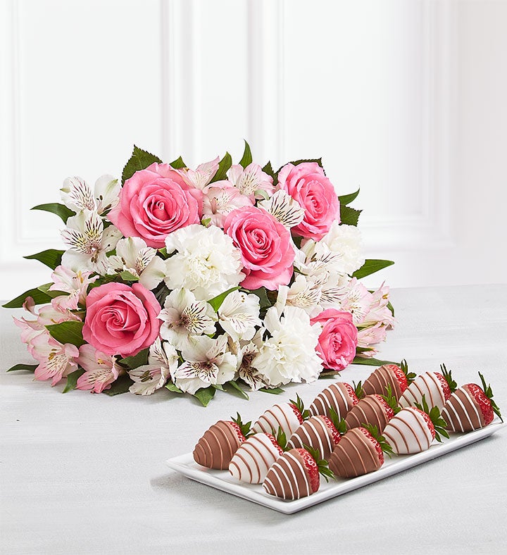 Cherished Blooms & Drizzled Strawberries