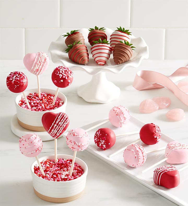 Valentine's Day Cake Pops With Berries