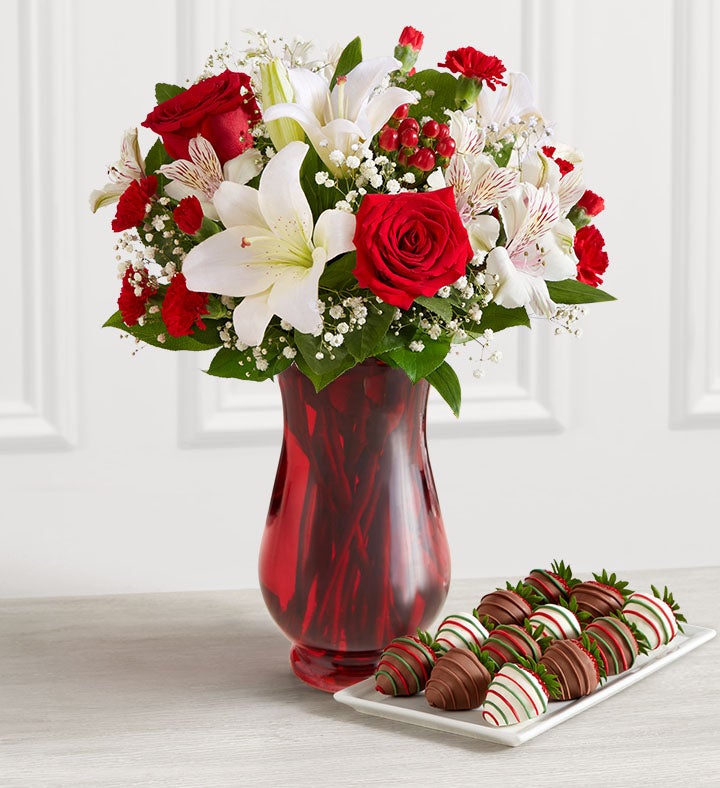 Flowers and Chocolate Covered Strawberries | 1800Flowers